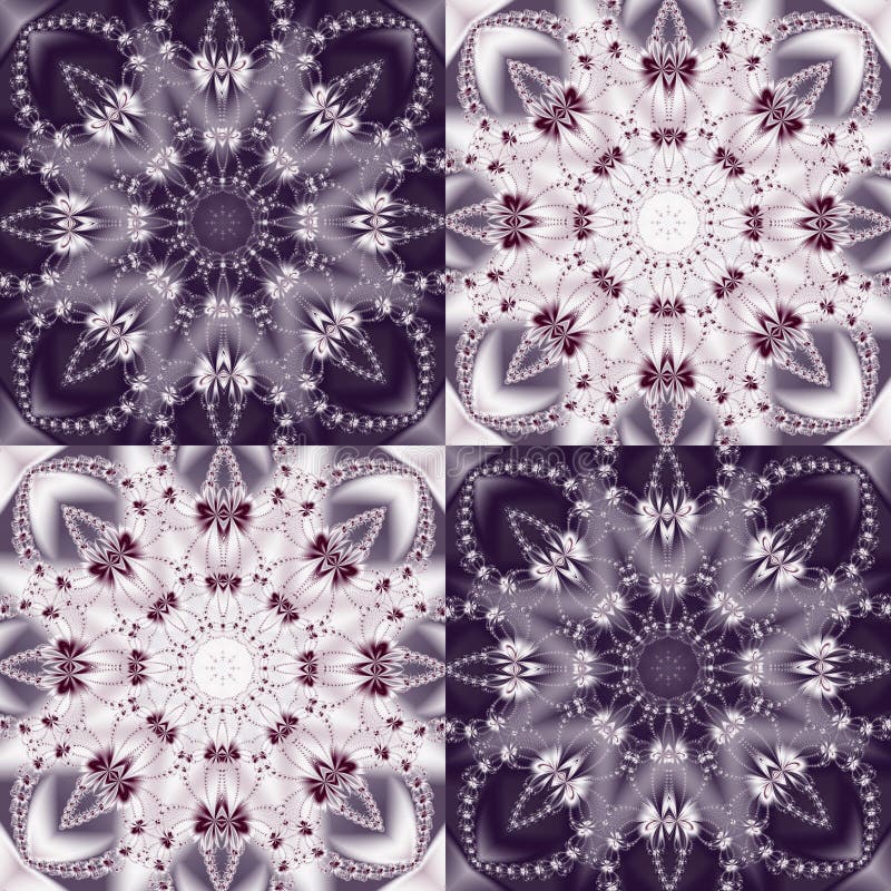 Two-tone pattern with floral circle and square ornament. royalty free illustration