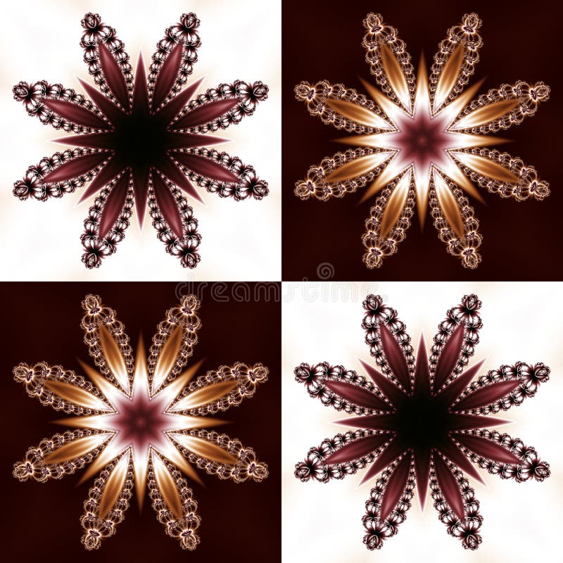 Two-tone pattern with floral star and square ornament. royalty free illustration