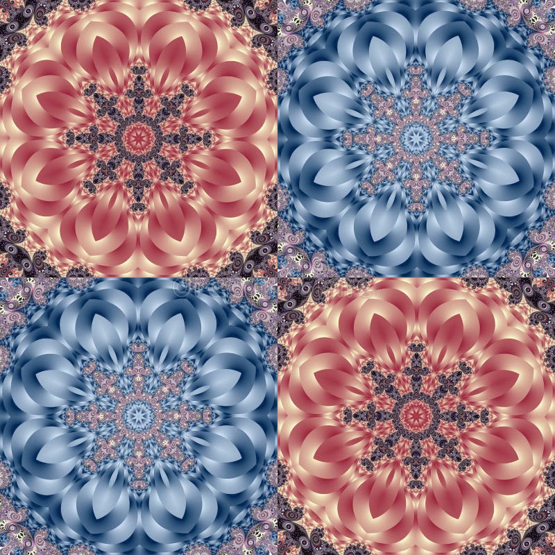 Two-tone pattern with petals and square ornament. You can use it for invitations, notebook covers, phone case, postcards, cards vector illustration
