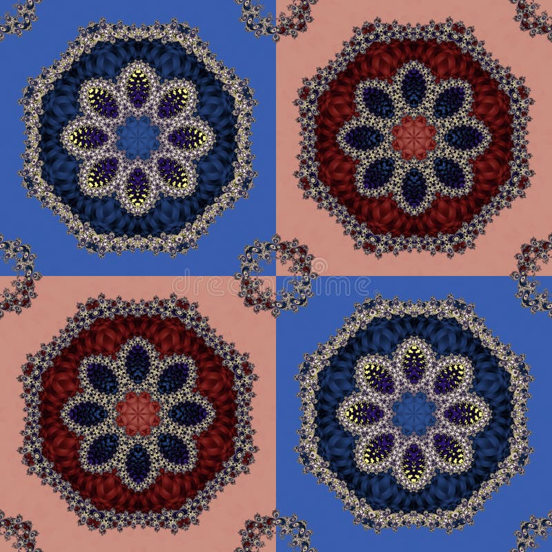 Two-tone pattern with petals and square ornament. You can use it for invitations, notebook covers, phone case, postcards, cards royalty free illustration
