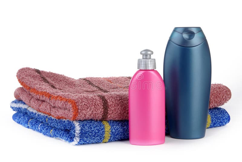 Two towels and two bottles