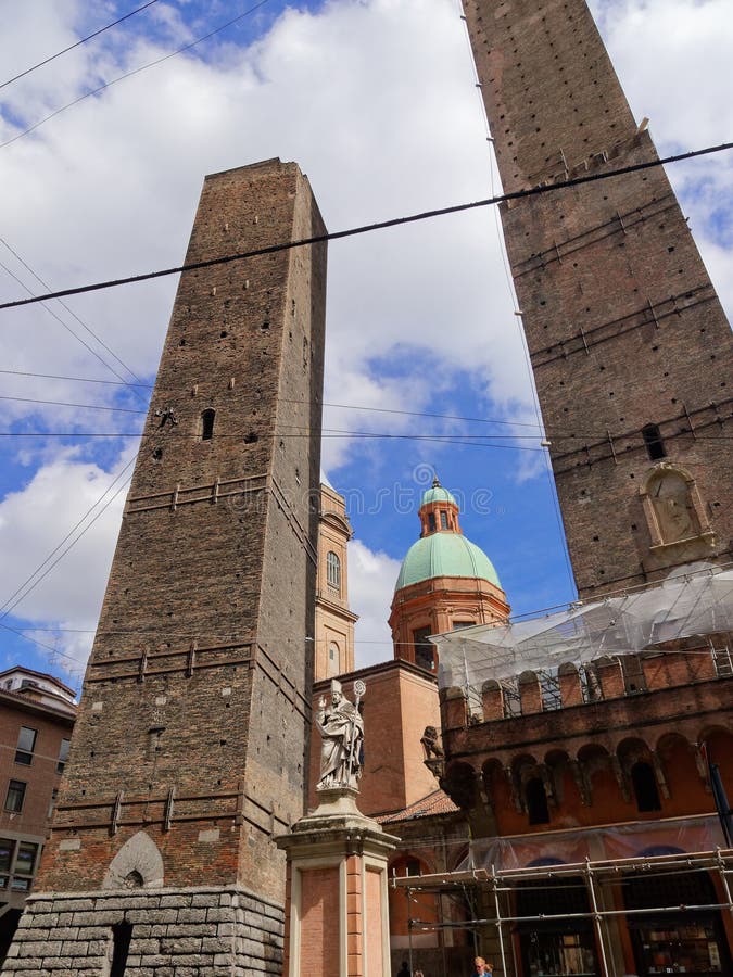 Two Towers of Bologna Italy Stock Image Image of bologna