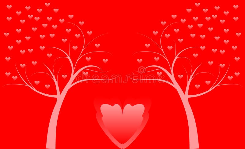 Two tree with hearts royalty free illustration Two tree with hearts royalty free illustration