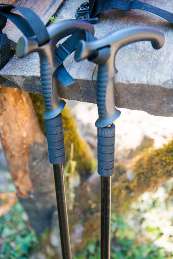 Two Trekking Pole for Hiking in Mountain Stock Image Image of backpacker, walk 84830707