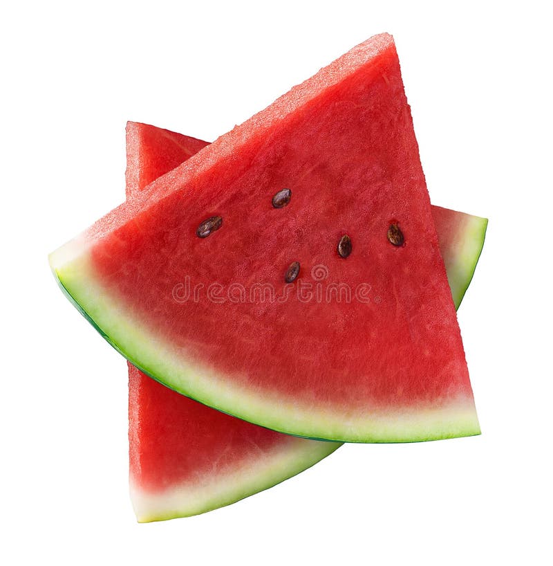 Two triangle pieces of watermelon isolated on white royalty free stock photography Two triangle pieces of watermelon isolated on white royalty free stock photography