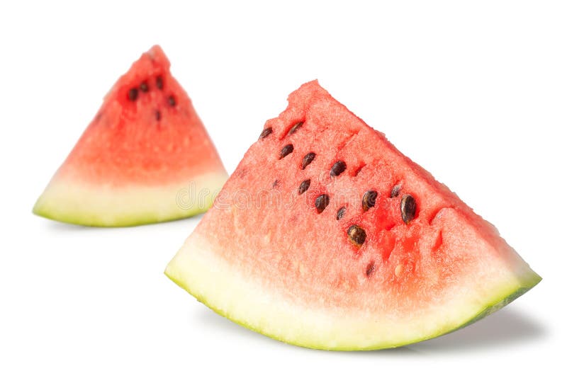 Two triangle slices of water melon