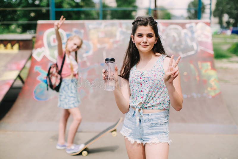 Two Urban Teen Girls Posing Vintage Room Stock Pho teen photo Two Urban Teen Girls Posing Vintage Room Stock Pho pic