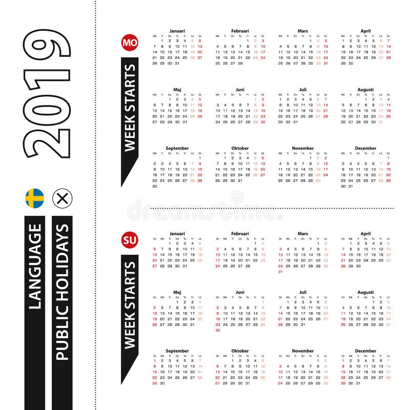 Calendar in Swedish Language for Year 2020, 2021, 2022, 2023, 2024 ...