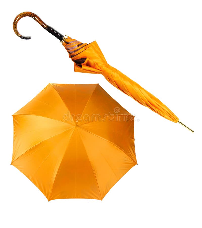 Two views of yellow umbrella