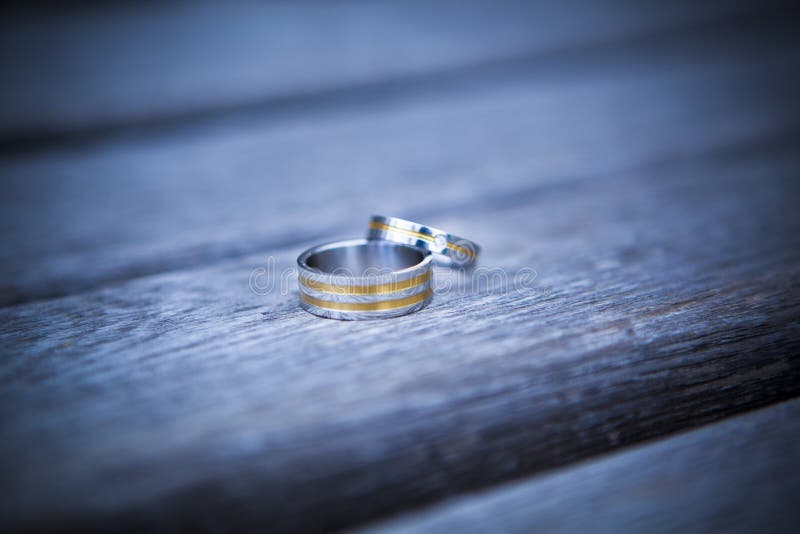 Two wedding rings stock image