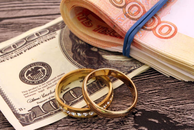 Two Wedding Rings and Money Stock Photo - Image of profit, russian