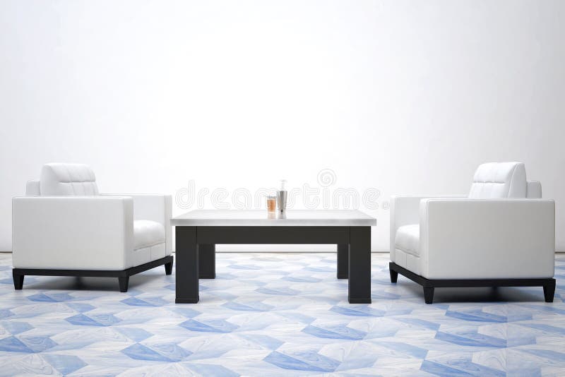 Two White Leather Armchairs Stock Photo Image of chair, comfortable