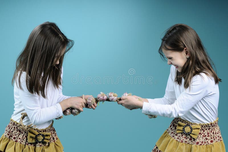 Two white sisters in competition