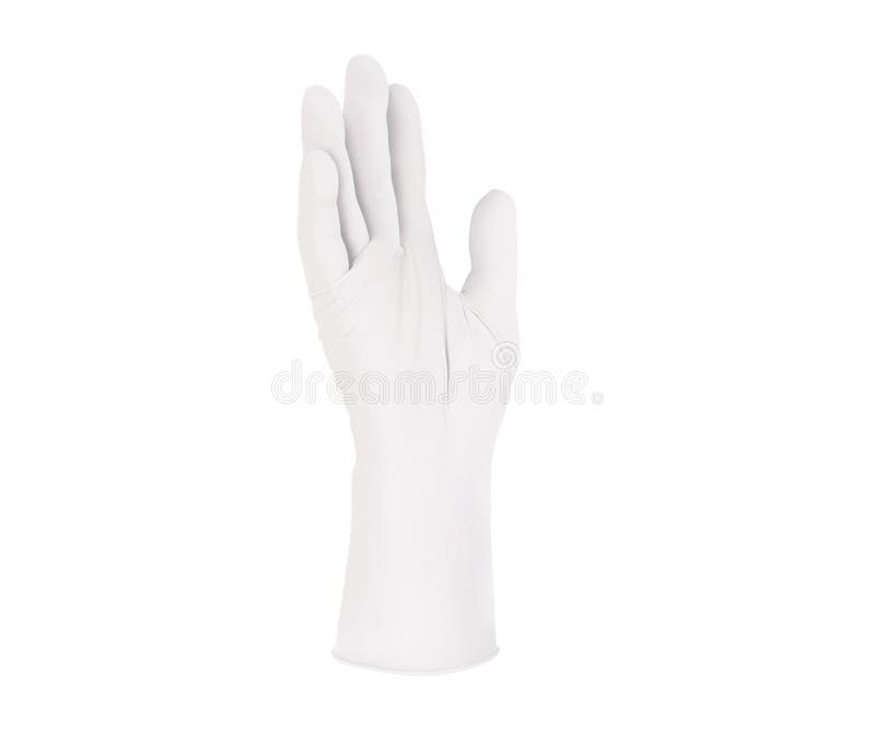 Two White Surgical Medical Gloves Isolated on White Background with ...