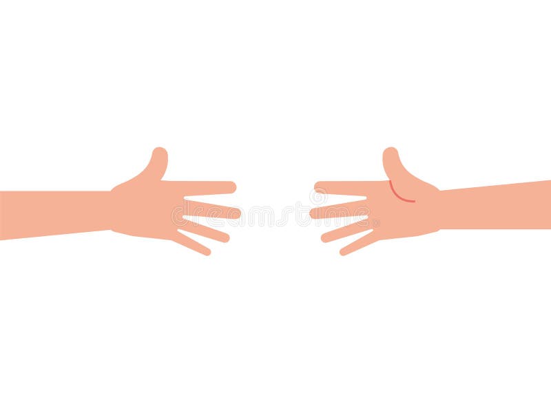 Two Arms Reaching Out for Each Other. Helping Hand, Support Concept. Stock  Vector - Illustration of cute, hope: 189316536