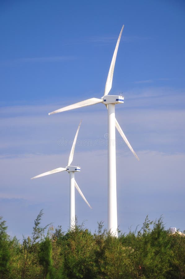 Two wind power generators