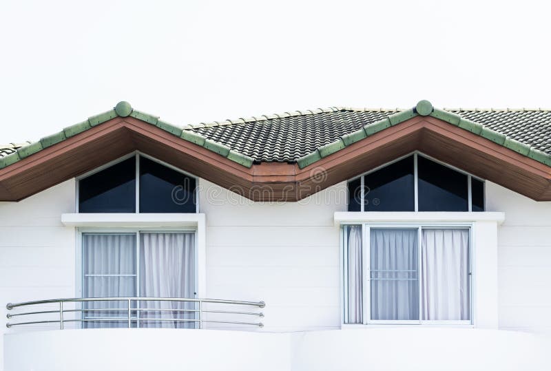 Two Windows on Modern White House Stock Photo Image of real