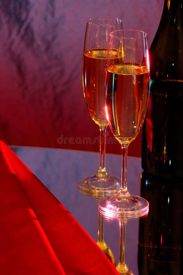Two wine glasses stock photos