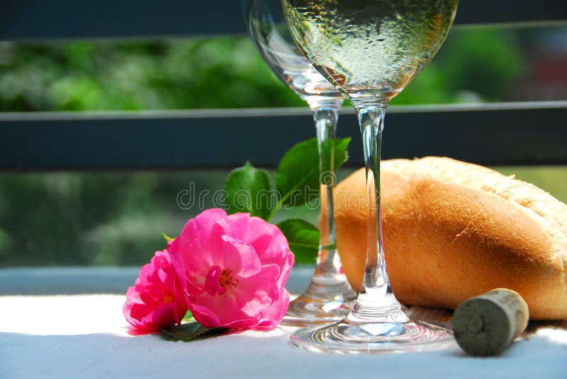 Two wine glasses stock photo