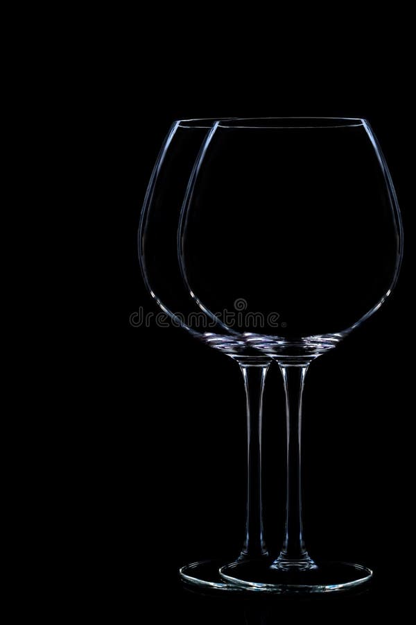 Two Wine glasses on blackcopy space stock photography
