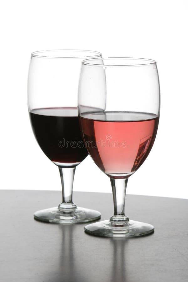 Two Wine Glasses Half Full of Wine Stock Image Image of nightlife