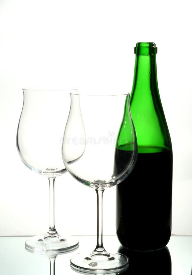 Two wine glasses with red wine royalty free stock images