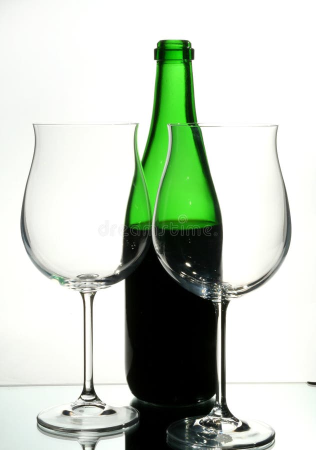 Two wine glasses with red wine stock image