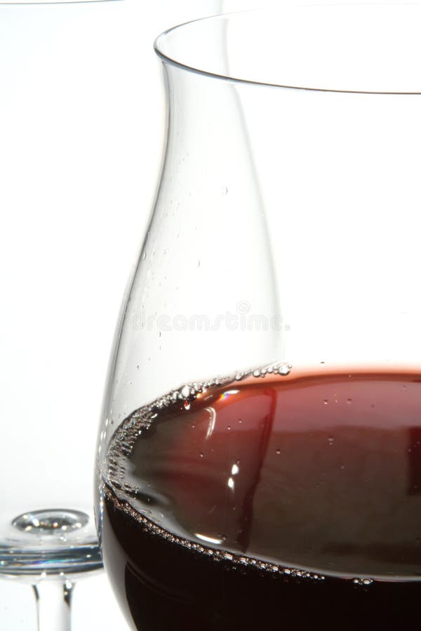 Two wine glasses with red wine royalty free stock photo