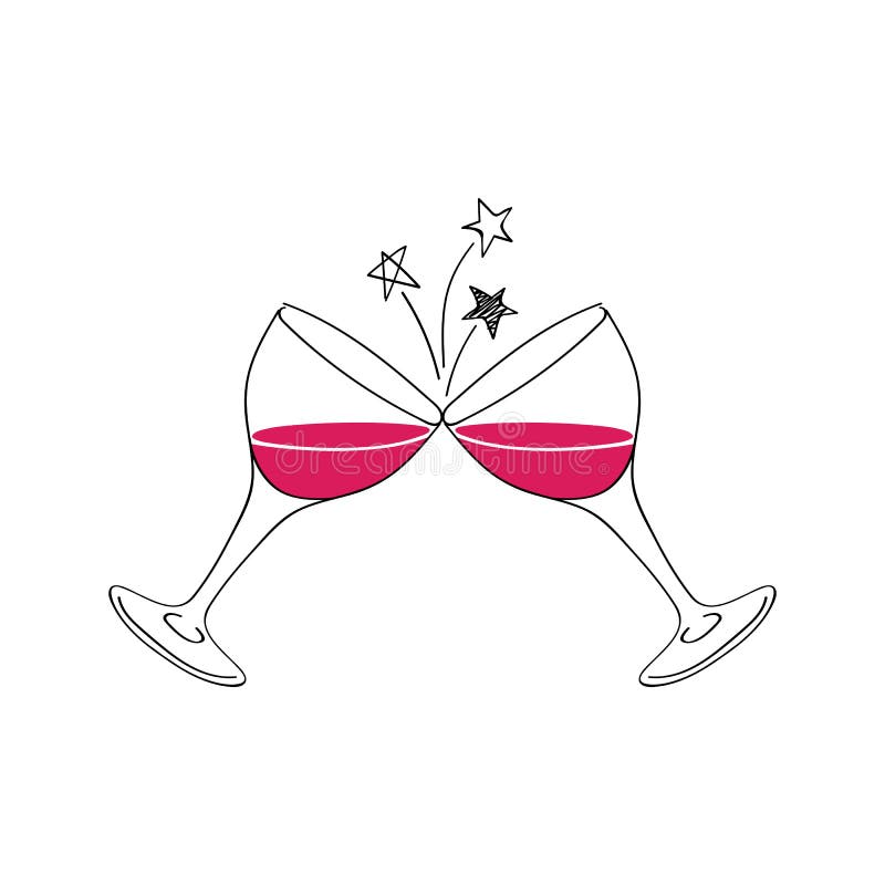 Two wine glasses vector illustration. royalty free illustration