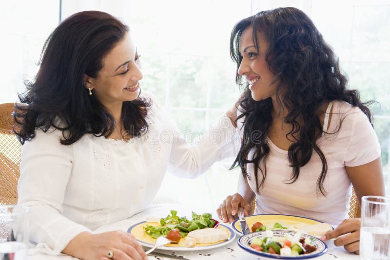 Two women enjoying a meal together