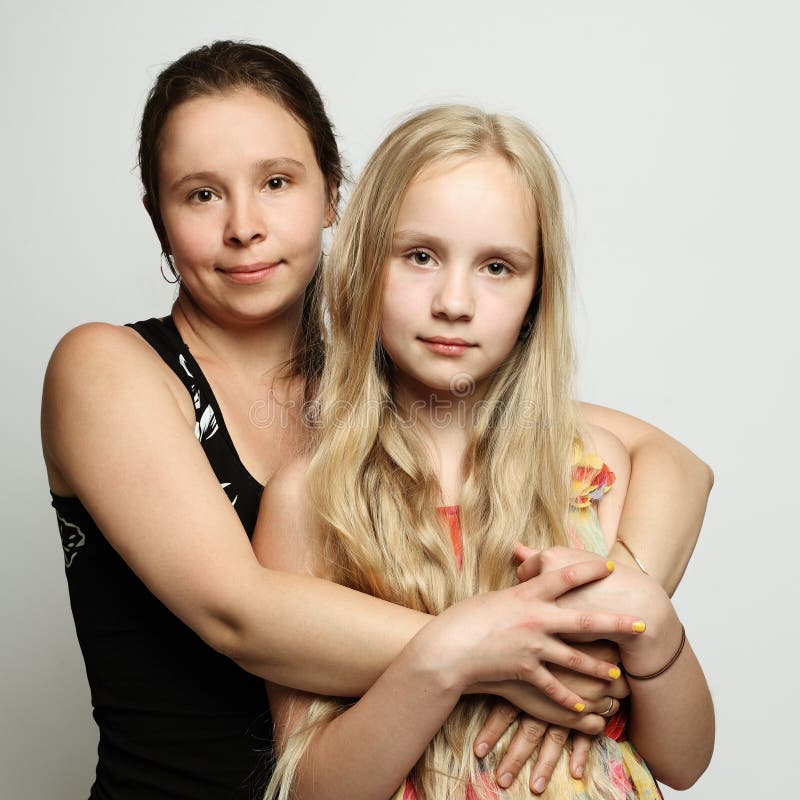 Two women mother and daughter stock photos