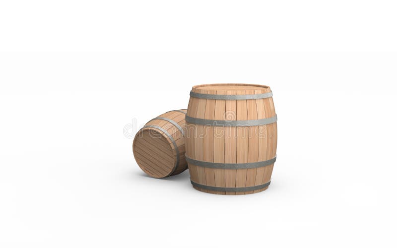Two wooden barrels stock illustration Two wooden barrels stock illustration