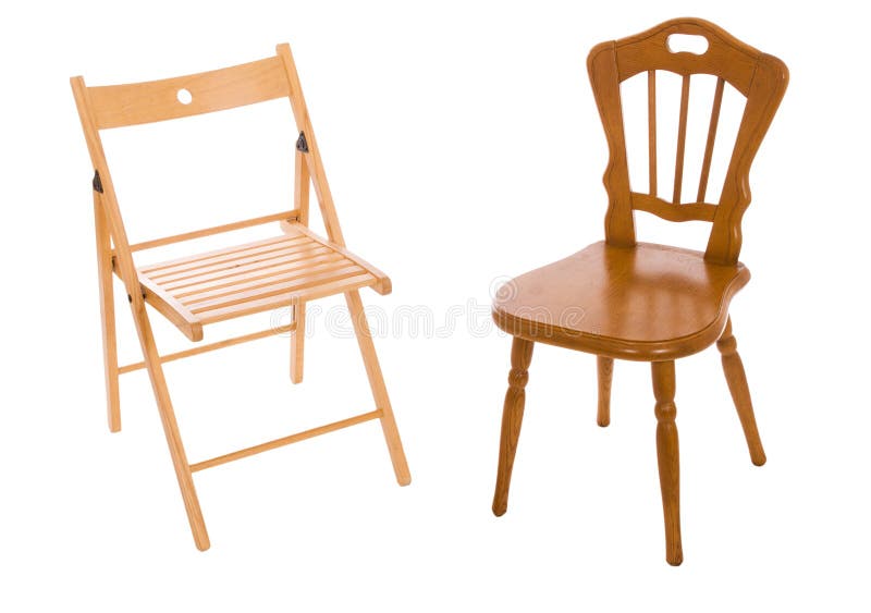 Two Wooden Chairs Isolated On A White Picture. Image 4445468