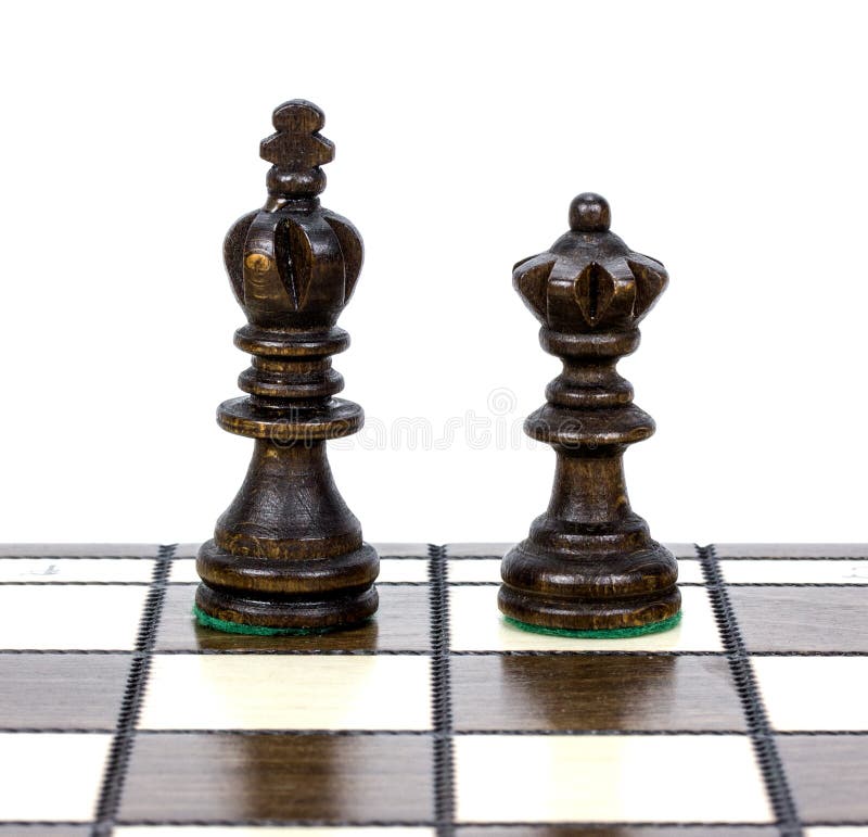 Two Wooden Chess Pieces Alone on a Chess Board. Stock Image - Image of ...