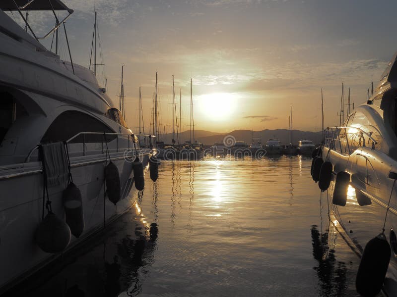 two yachts leave from harbour h