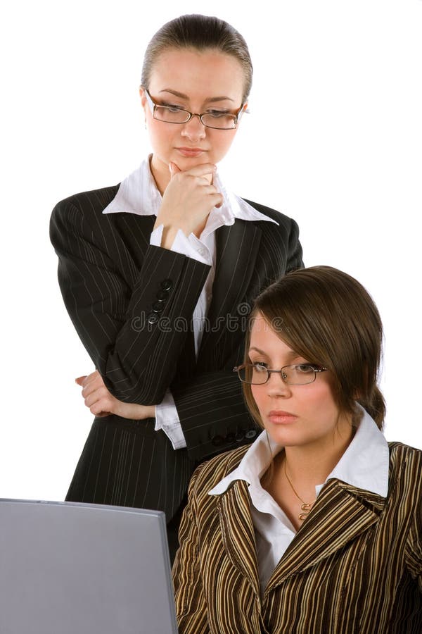 Two young beautiful businesswomen