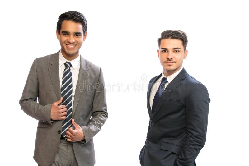 Two Young Business Man in Suits Stock Image - Image of crossed ...