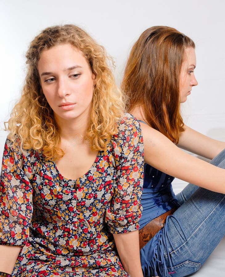 Two young girls in sorrow