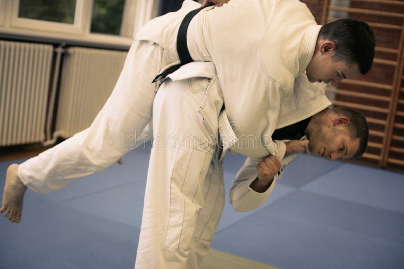 Two Young Males Practicing Judo Together. Stock Photo Image of lifestyles, indoors 98504404