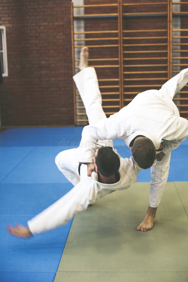 Two Young Males Practicing Judo Together. Stock Photo Image of judo