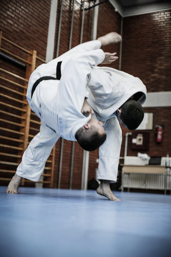 Two Young Males Practicing Judo Together. Stock Photo Image of arts, lifestyles 98505318