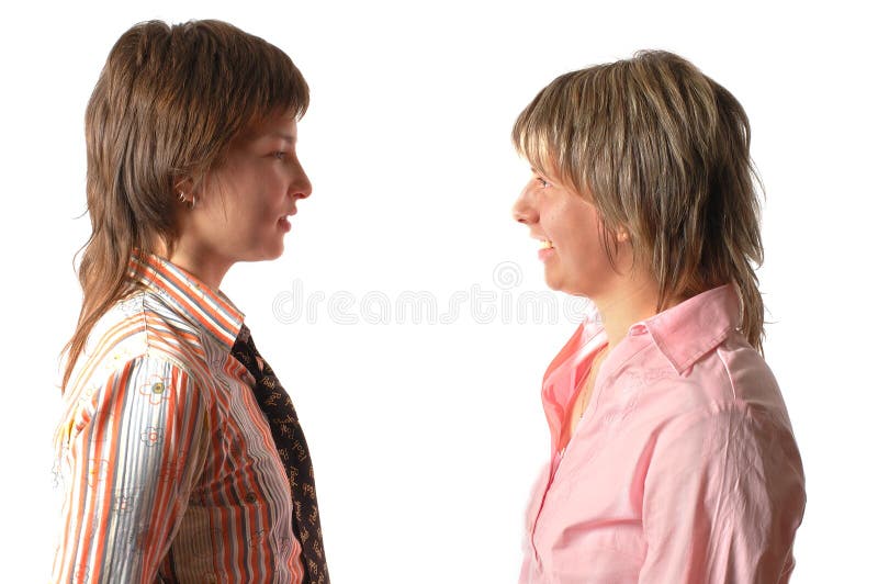 Two young talking woman