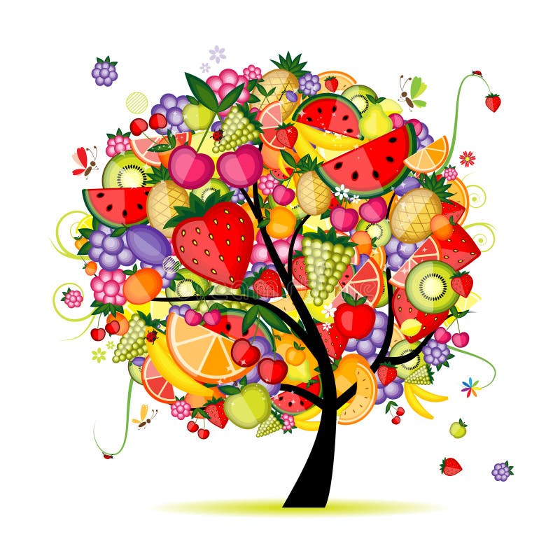 Energy fruit tree for your design, illustration. Energy fruit tree for your design, illustration