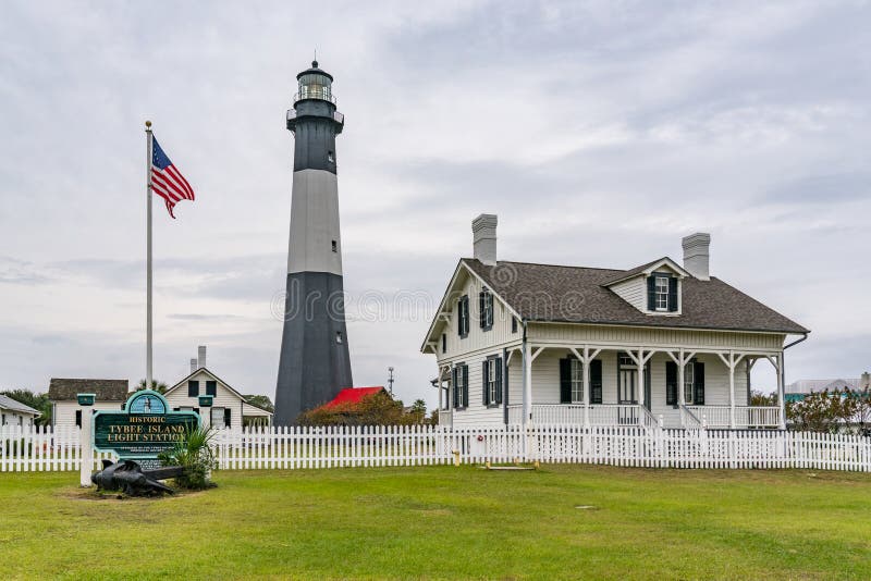 Tybee Island Lighthouse imagem de stock royalty free Tybee Island Lighthouse imagem de stock royalty free