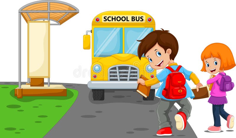tylna szkoły Wektorowa ilustracja kreskówka żartuje iść szkoła z autobusem szkolnym ilustracji tylna szkoły Wektorowa ilustracja kreskówka żartuje iść szkoła z autobusem szkolnym ilustracji