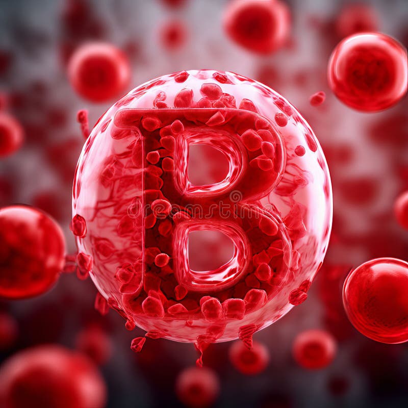 Type B this Blood Type Has B Antigens and Rh Factor on the Surf Stock