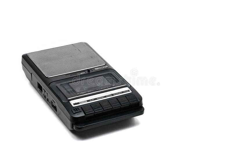 Type de bureau d'autrefois magnétophone à cassettes sur le backgr d'isolement blanc photo stock Type de bureau d'autrefois magnétophone à cassettes sur le backgr d'isolement blanc photo stock