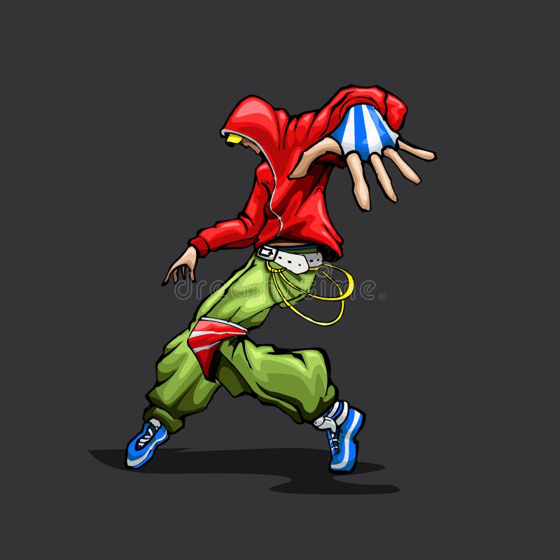 Illustration of trendy guy in dancing pose. Illustration of trendy guy in dancing pose