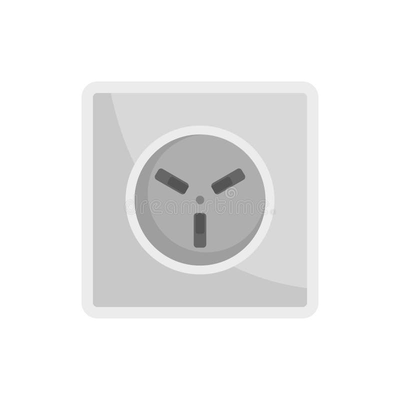 Type H Power Socket Icon Flat Isolated Vector Stock Vector