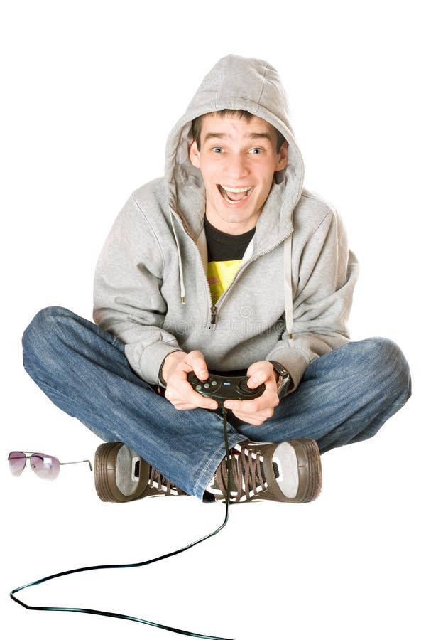 Type joyeux avec un manche images stock Type joyeux avec un manche images stock